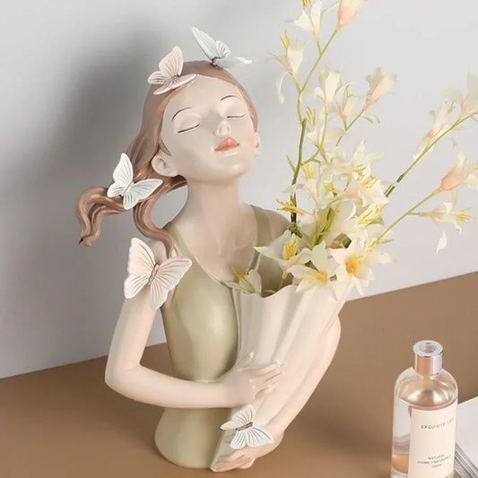 Butterfly Girl Desktop Decorative Flower Vase