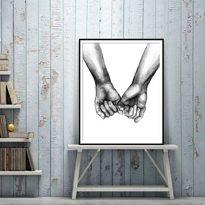 Minimalist Hand In Hand Wall Picture Canvas