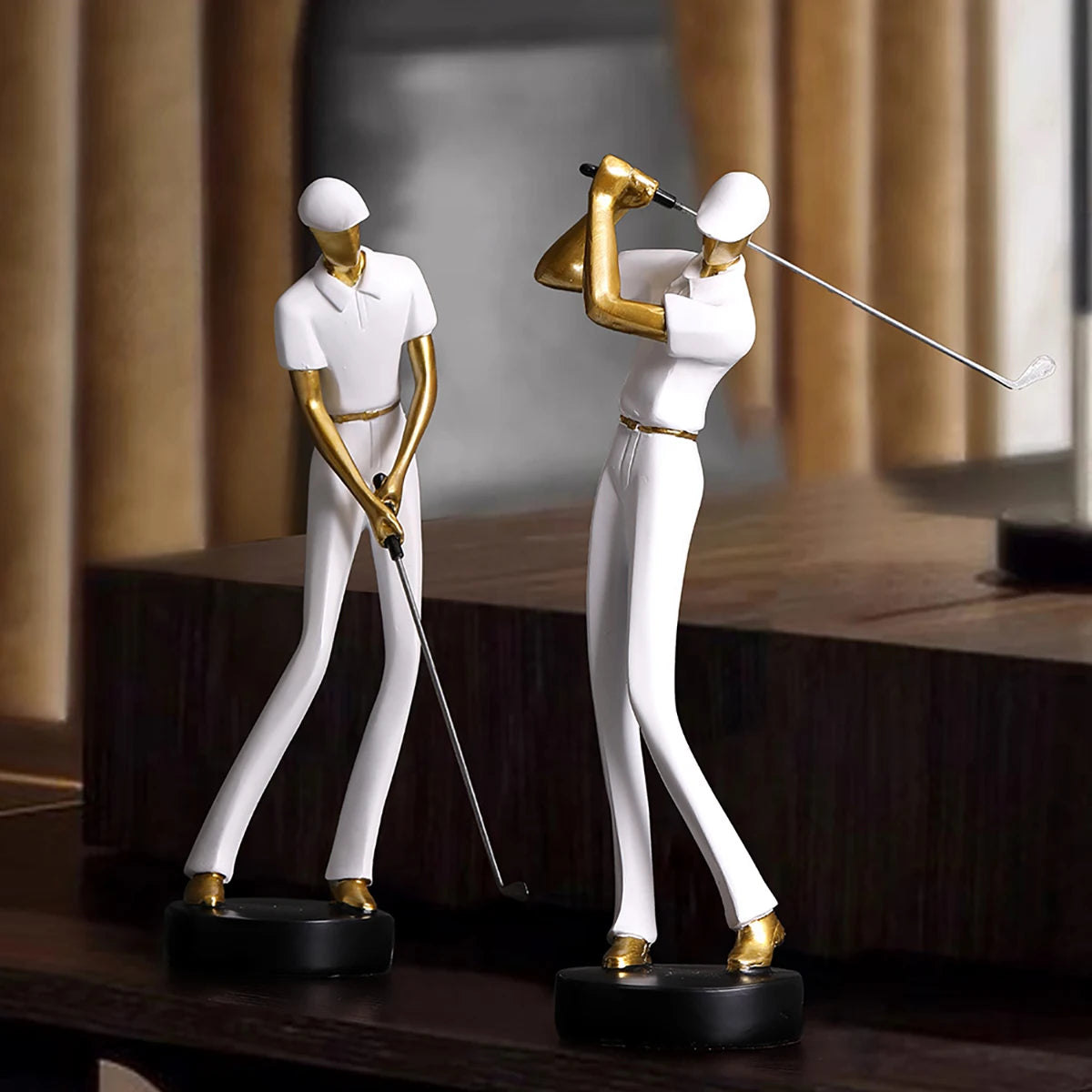 Creative Golfer Figurines Abstract Golf Player Model Ornament