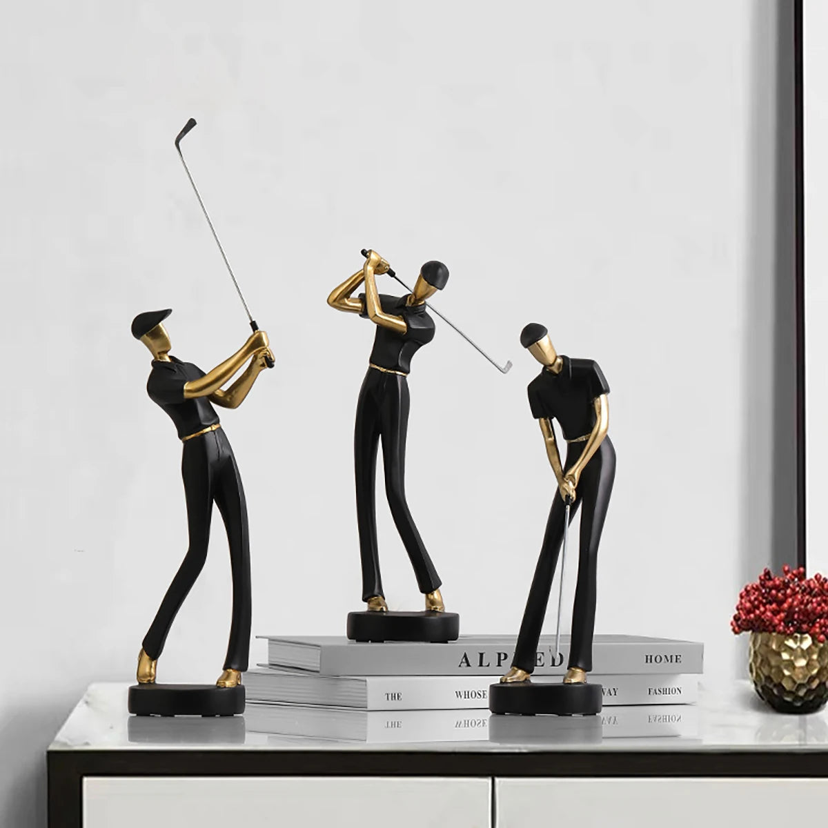 Creative Golfer Figurines Abstract Golf Player Model Ornament