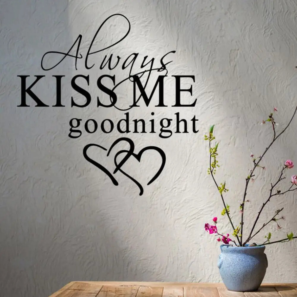 Modern Always Kiss Me Goodnight Art Decor Wall Sticker