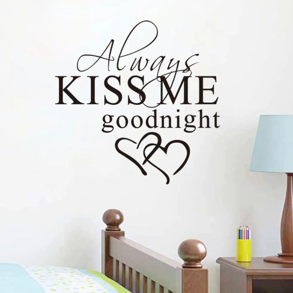 Modern Always Kiss Me Goodnight Art Decor Wall Sticker