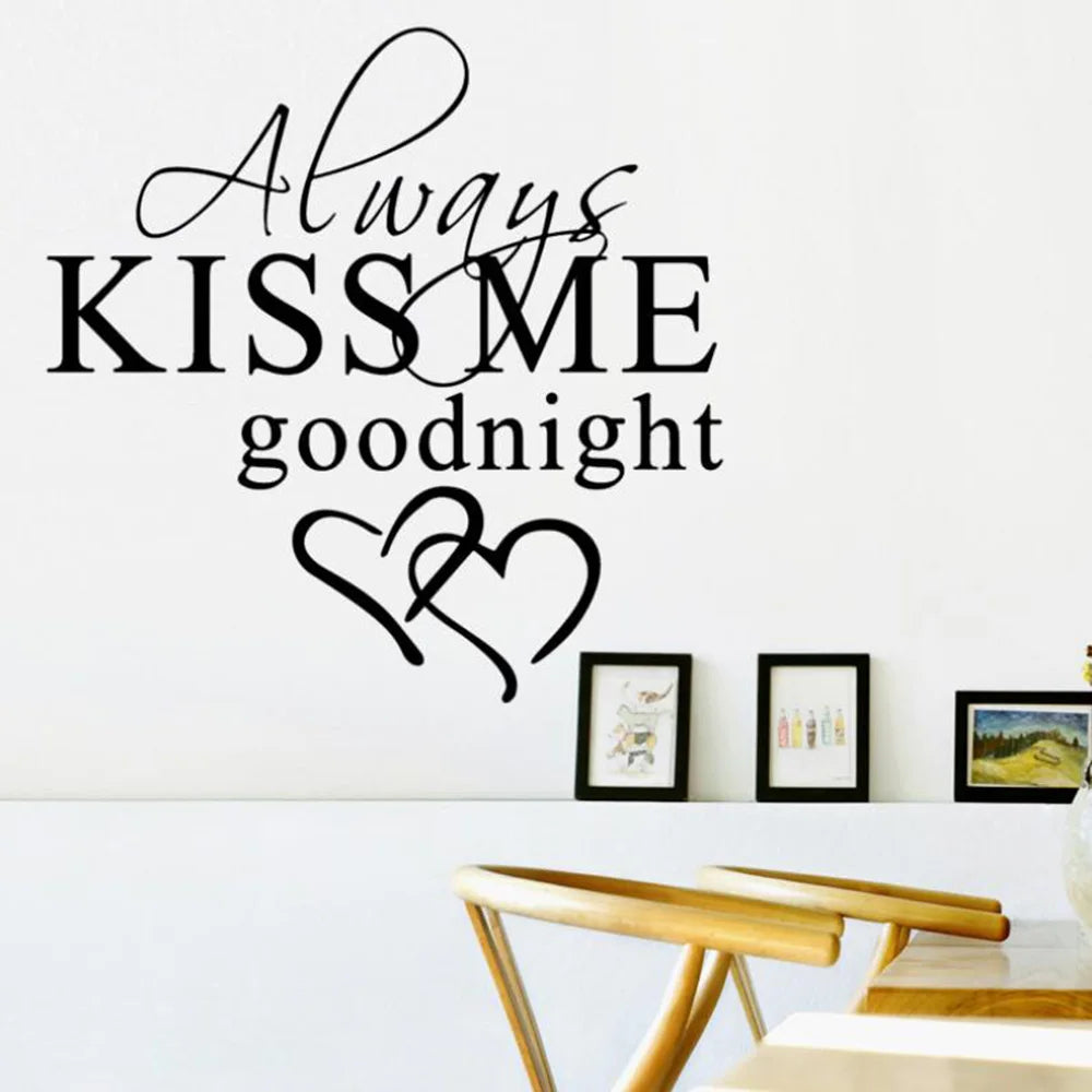 Modern Always Kiss Me Goodnight Art Decor Wall Sticker