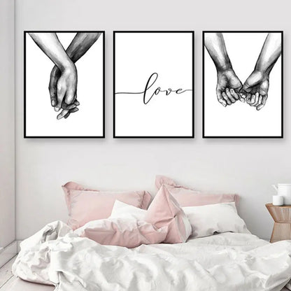 Minimalist Hand In Hand Wall Picture Canvas