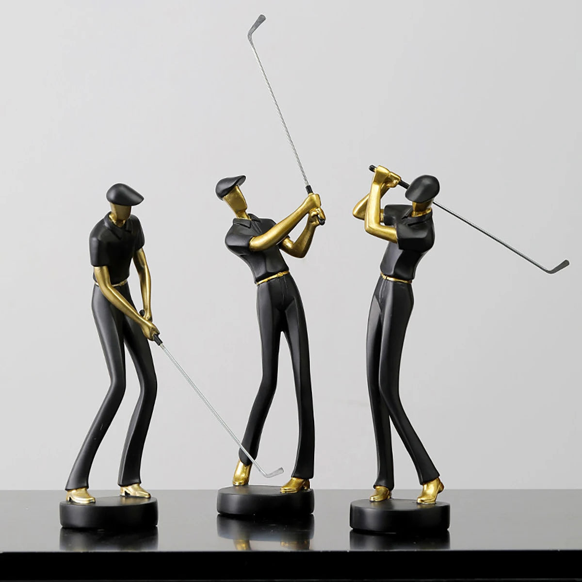 Creative Golfer Figurines Abstract Golf Player Model Ornament