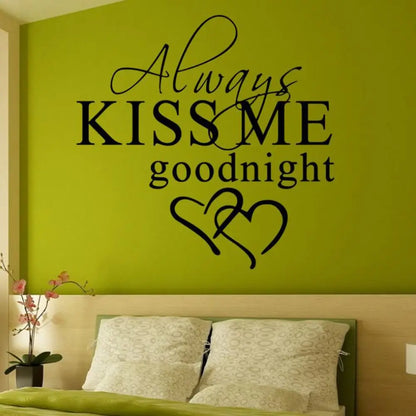 Modern Always Kiss Me Goodnight Art Decor Wall Sticker