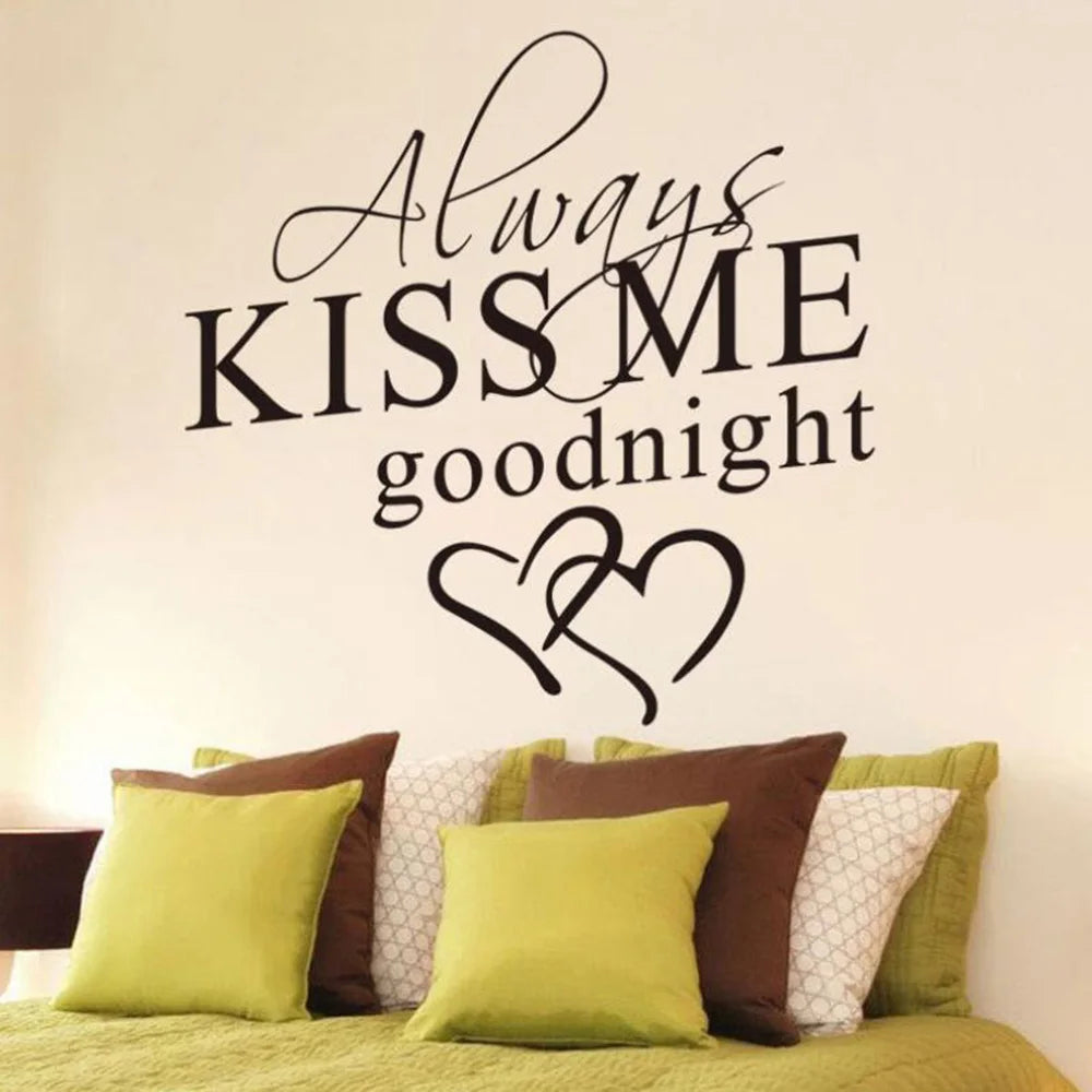 Modern Always Kiss Me Goodnight Art Decor Wall Sticker